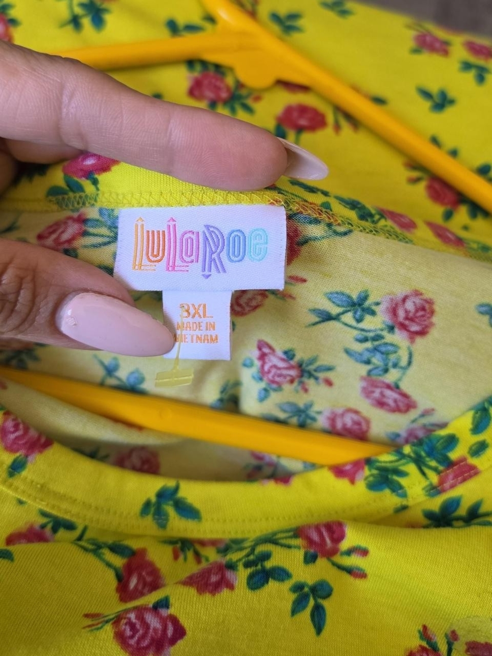 LuLaRoe Yellow Floral Midi Tee Dress - Picture 4 of 4